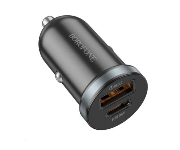 Зарядний пристрій автомобільний Borofone BZ22 Scenery dual port PD30W/QC3.0 car charger Black Зарядний пристрій автомобільний Borofone BZ22 Scenery dual port PD30W/QC3.0 car charger Black