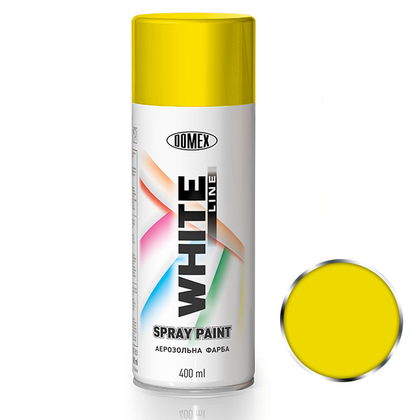 Аерозольна фарба DOMEX WHITE LINE 400 мл RAL1003 Жовтий (2608997738)