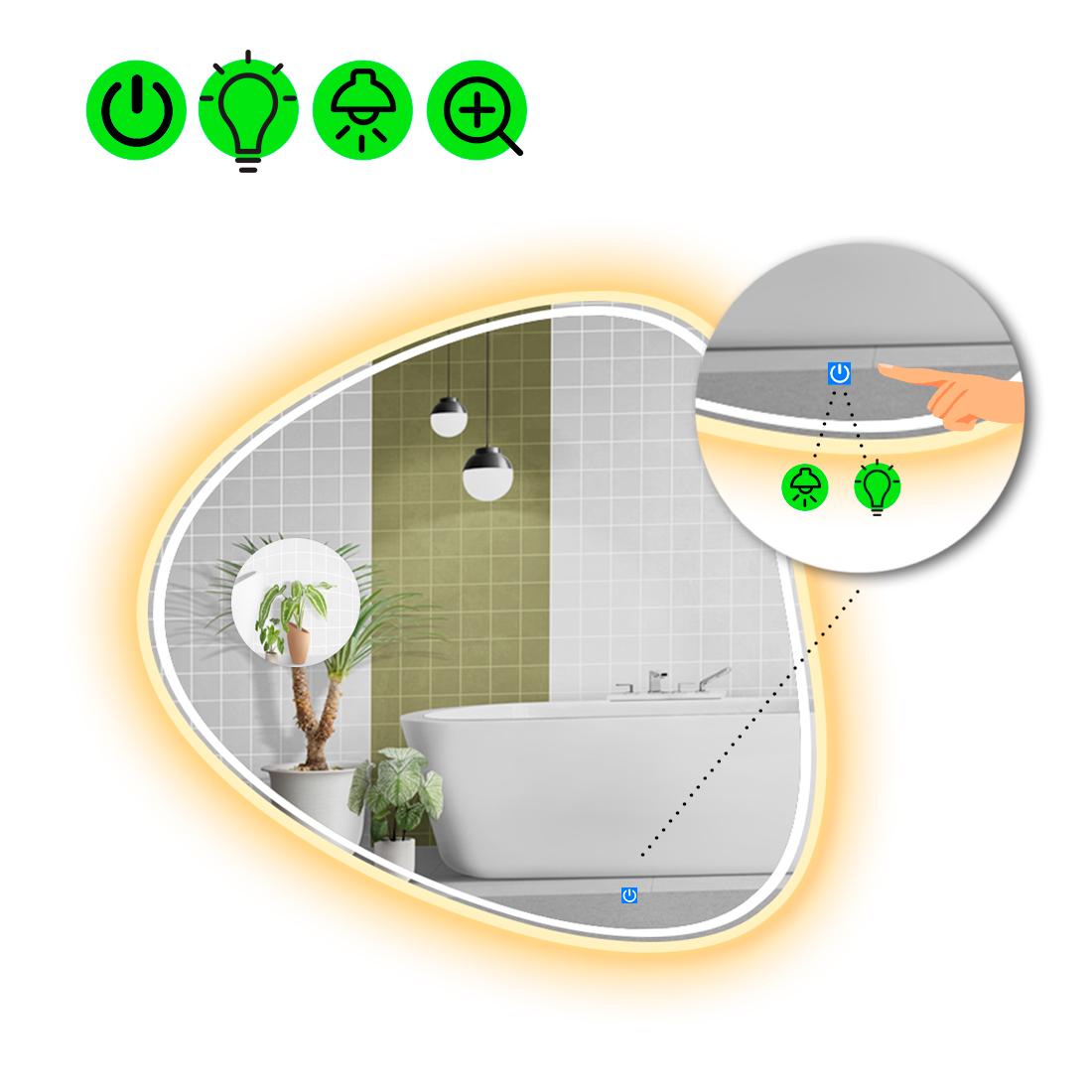 Зеркало с LED подсветкой Nuvola 4 с сенсором и увеличительной линзой без подсветки 120x120 см (Nuvola4-48)