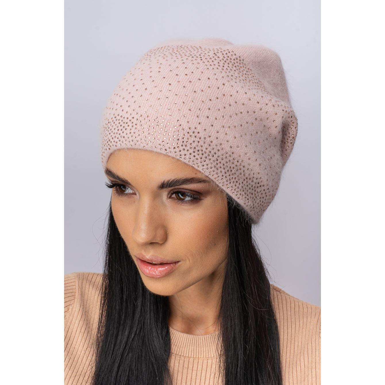Шапка женская ангоровая Leks Сузирья one size Светлый пудровый - фото 1