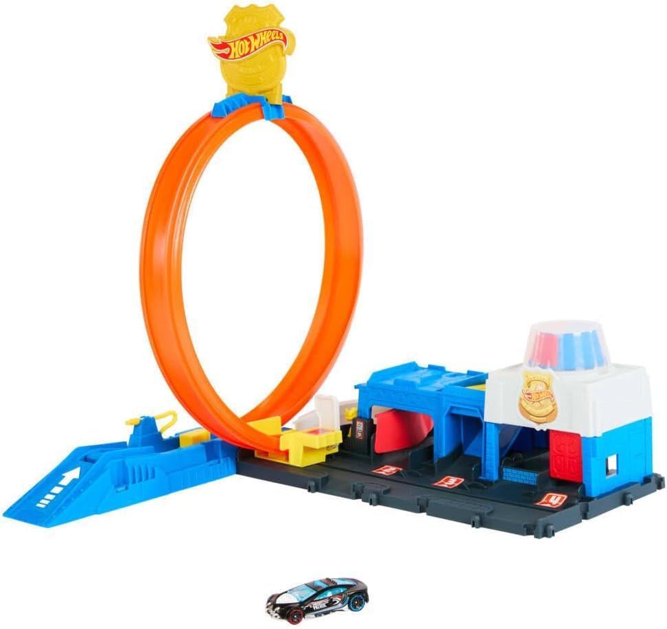 Трек Хот Вилс Суперполицейский участок с Машинкой 1:64 Hot Wheels Super Police Station Mattel JBM71