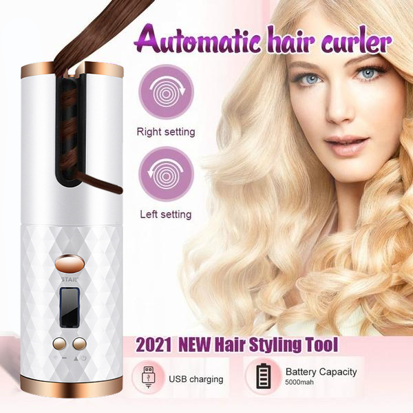 Плойка Hair Curler автоматическая с аккумулятором беспроводная Белый - фото 8