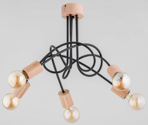 Люстра стельова Alfa Tango Wood лофт (27435)