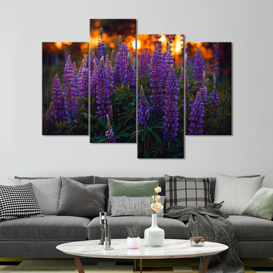 Картина цветы и растения Красивые цветы люпина 129x90 см (A1003-4)