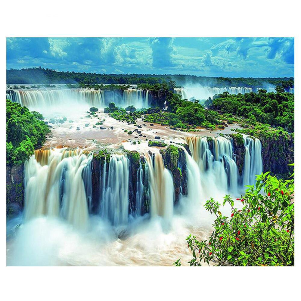 Алмазна вишивка мозаїка Diy Мальовничий водоспад 30х40 см DZDP859