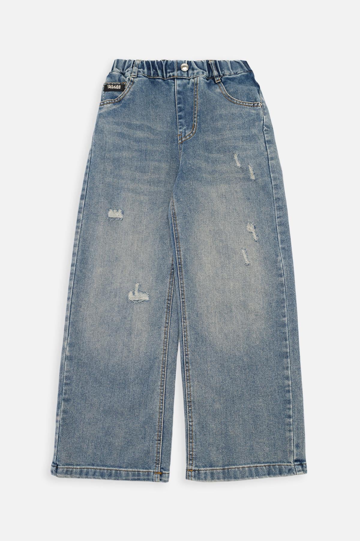 Джинсы baggy для девочки 152 см Голубой (SKT001040650)