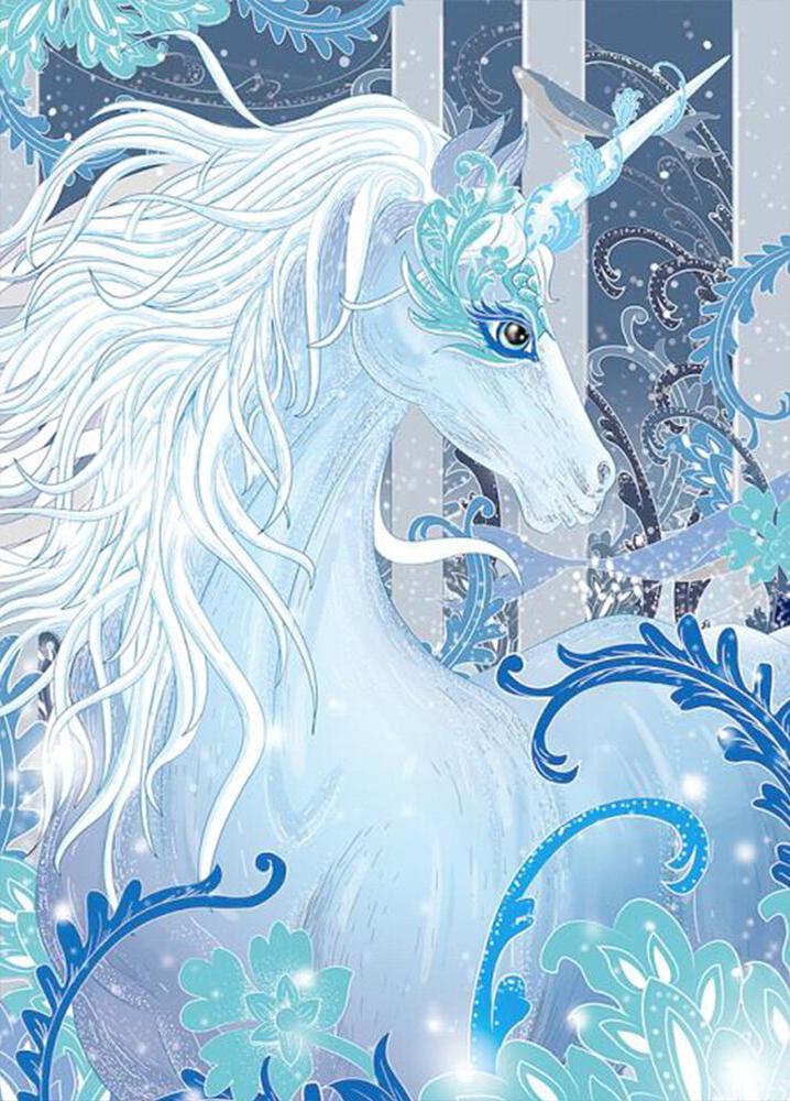 Алмазна мозаїка Сніжний єдиноріг DIY-1513 повна викладка 40x30 см (26398)