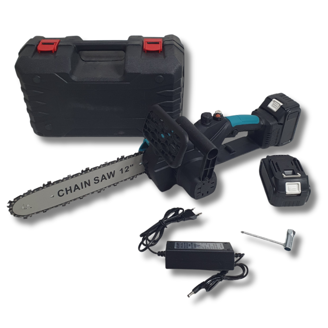 Пила-веткорез цепная аккумуляторная Chain Saw 12" для обрезки деревьев с 2 акб в комплекте 9020-M-Black/Blue Пила-веткорез цепная аккумуляторная Chain Saw 12" для обрезки деревьев с 2 акб в комплекте 9020-M-Black/Blue