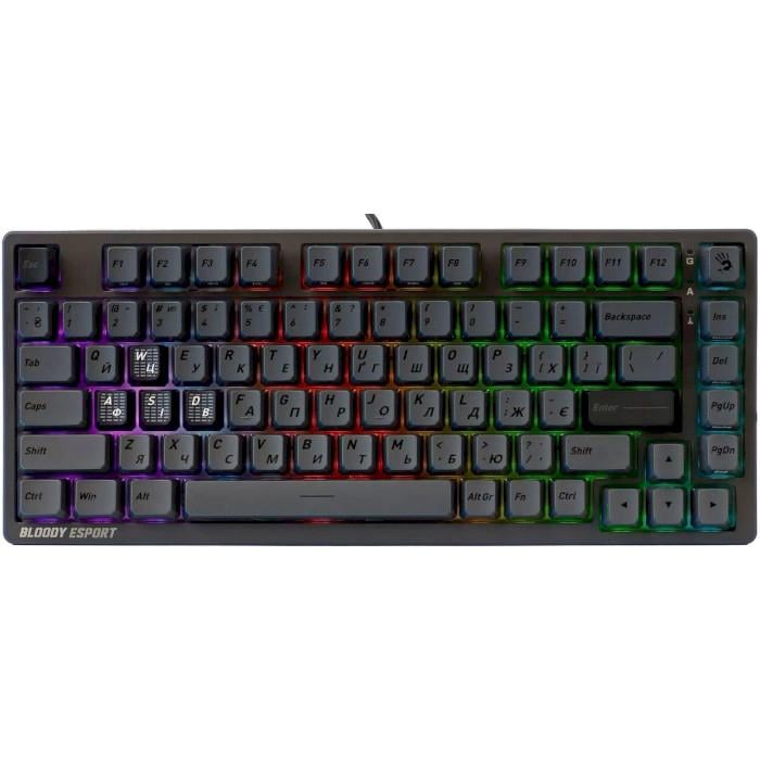 Клавіатура ігрова магнітна BLOODY MS76 82 клавіші BLOODY MS USB RGB Iron Grey (35227259)