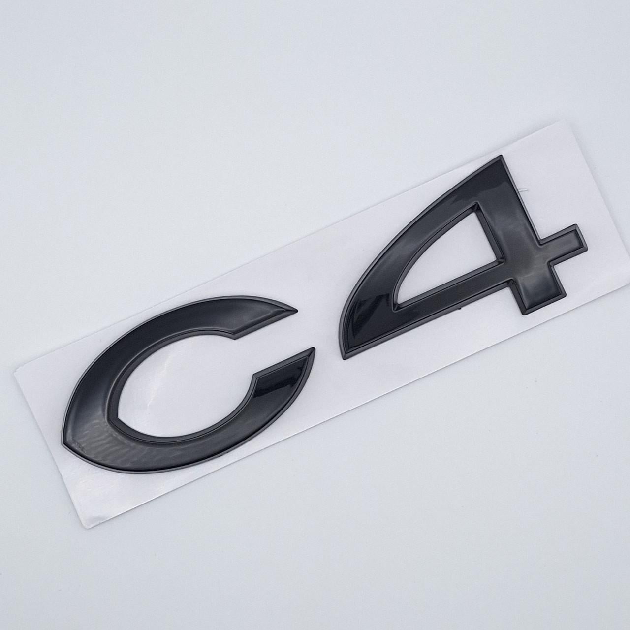Емблема напис C4 Citroen Чорний глянцевий (2343537294)