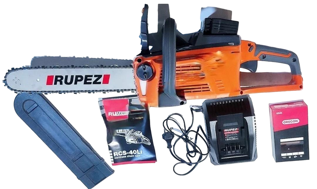 Аккумуляторная пила цепная Rupez RCS-40Li 40V 4Ah цепь Oregon