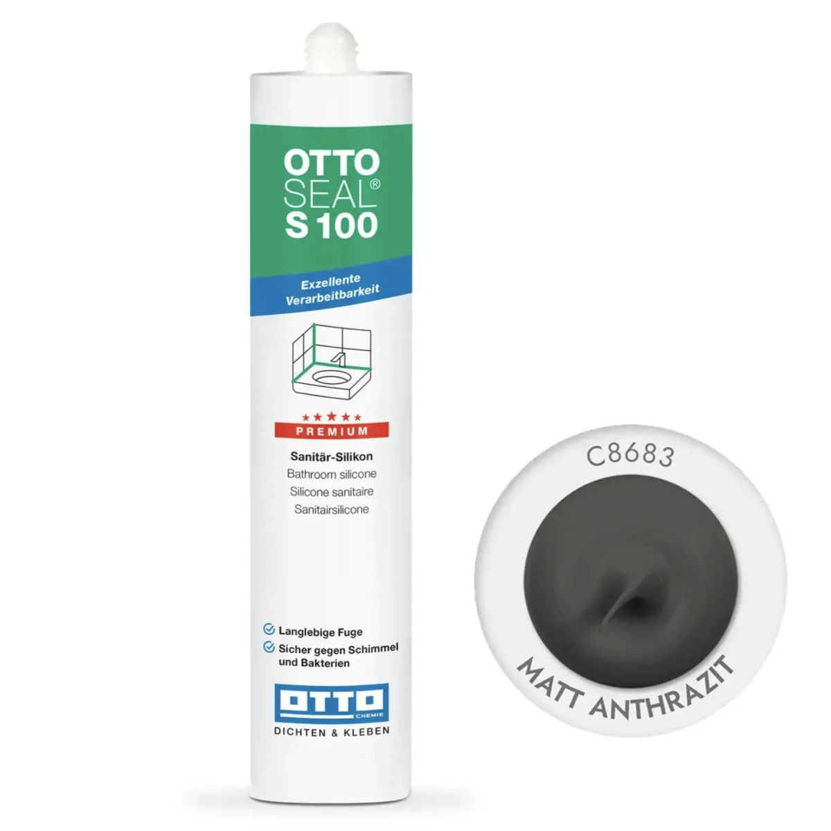 Силіконовий герметик OTTOSEAL S100 300 мм C8683 Matt Anthrazite (S100C8683)