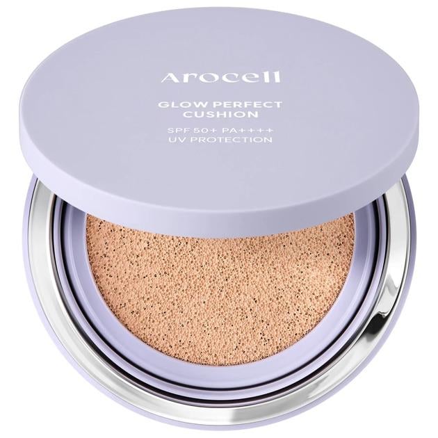 Тональный кушон с эффектом сияния Arocell Glow Perfect Cushion Natural Beige 23 SPF50+ PA+++ 15 г (633777641)