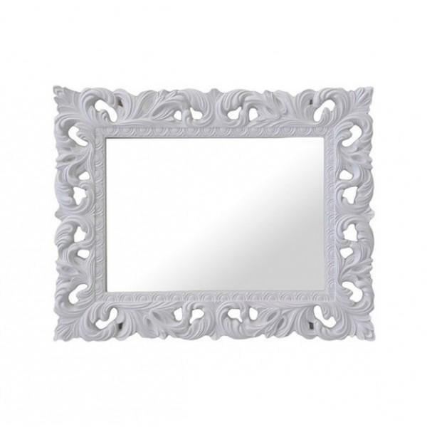 Зеркало MiroMark Пиония с рамой в спальню/в прихожую/гостиную 1000х800 см Белый (MR-81-WH)