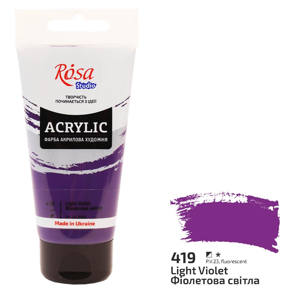 Акриловая краска Rosa Studio 419 75 мл Фиолетовый светлый (32241419) - фото 1 Акриловая краска Rosa Studio 419 75 мл Фиолетовый светлый (32241419) - фото 1