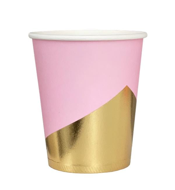 Склянки паперові 200 мл 10 шт. Pink/With Gold (1356237)