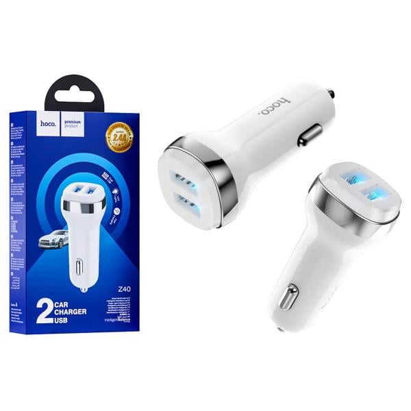 Зарядний пристрій Hoco Z40 2 USB/2,4A White (Z40-1-W) - фото 3