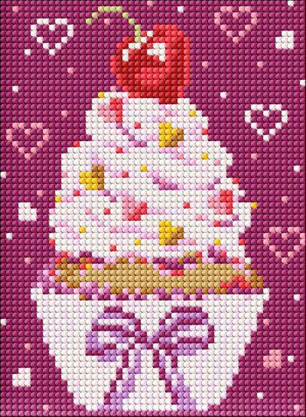 Алмазная мозаика без подрамника Ideyka Аппетитное пирожное 15х20 см (Id-AMM1036)