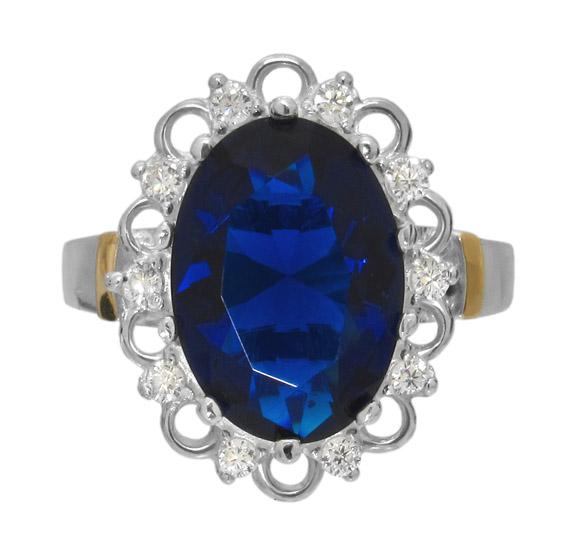 Серебряное кольцо с золотыми накладками Венец 20,5 (042к13-10)