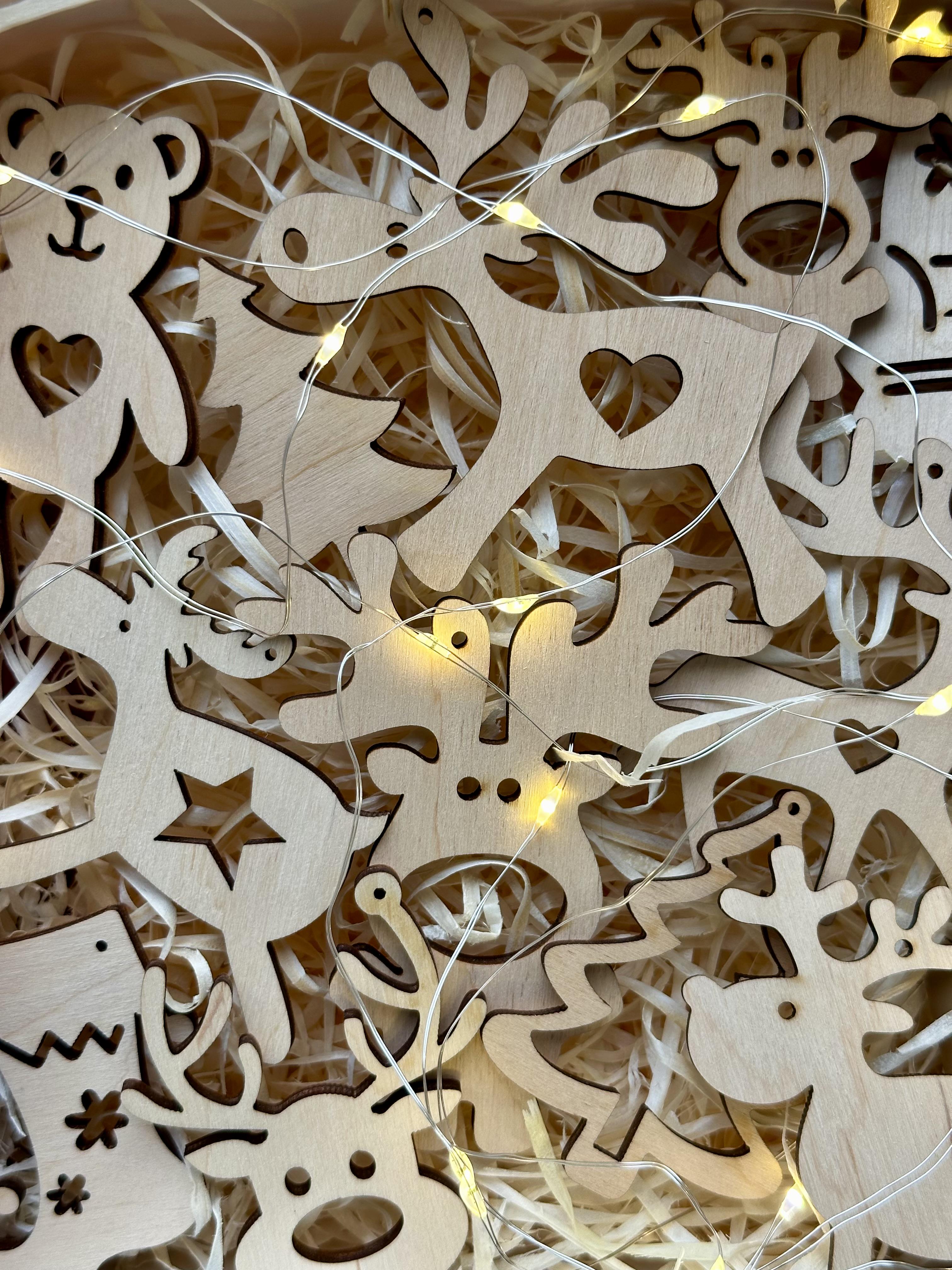 Набір з іграшками дерев'яними новорічними 12 шт. - фото 8