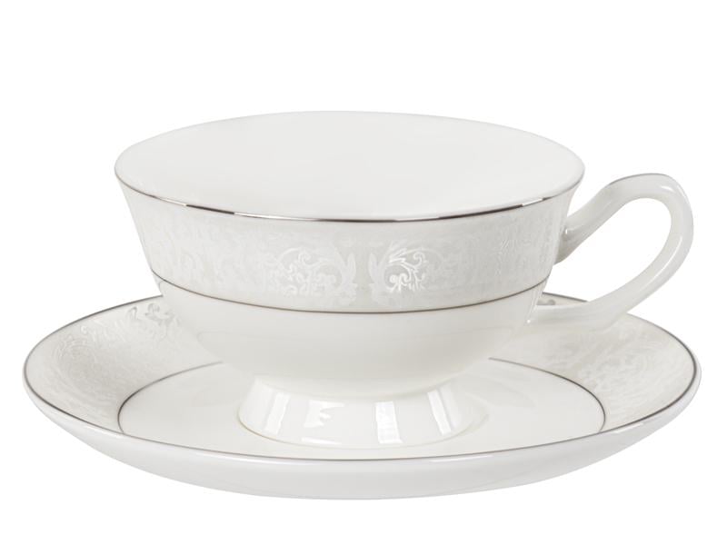 Чайний набір Lefard Класика 440-112 на 6 персон чашки з хромовою облямівкою 200 мл Білий - фото 2 Чайний набір Lefard Класика 440-112 на 6 персон чашки з хромовою облямівкою 200 мл Білий - фото 2