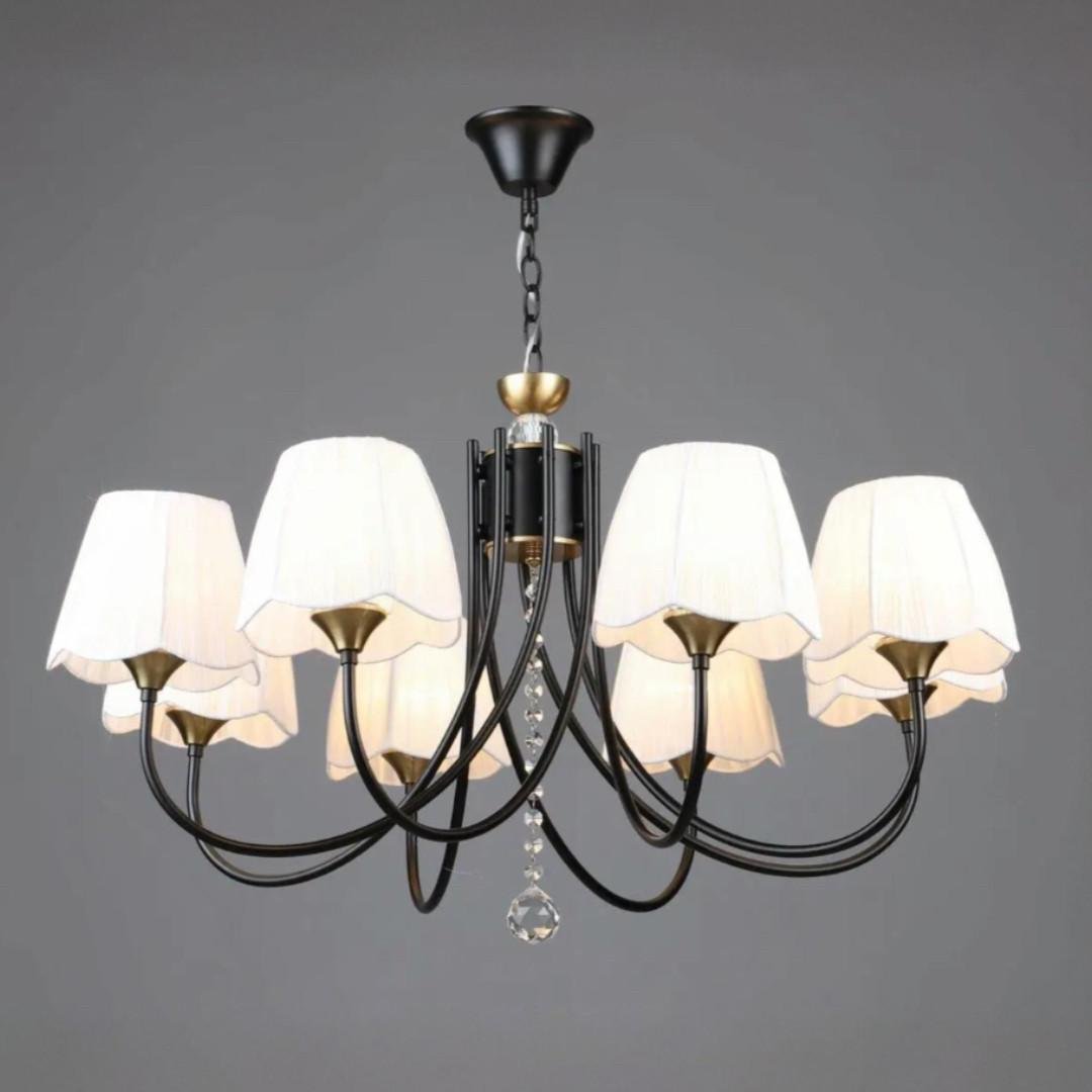 Люстра Sirius на восемь плафонов под лампу Е27 Черный/Медный (B NH6442/8 BK+COP)