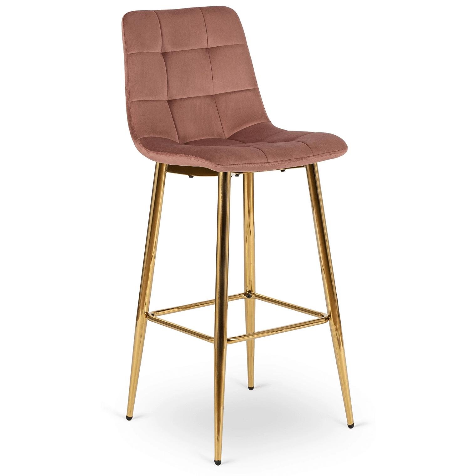 Барный стул Mebel Elite ARIEL Welur Розовый (ME.ARIEL/R/ZL/V/H)