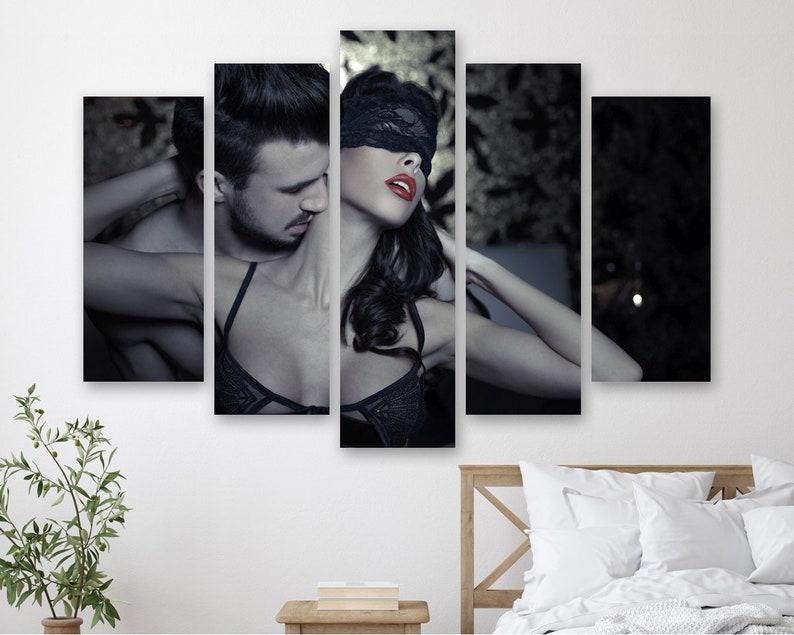 Картина на холсте в гостиную, в спальню / Эротика, сексуальные губы, современный постер