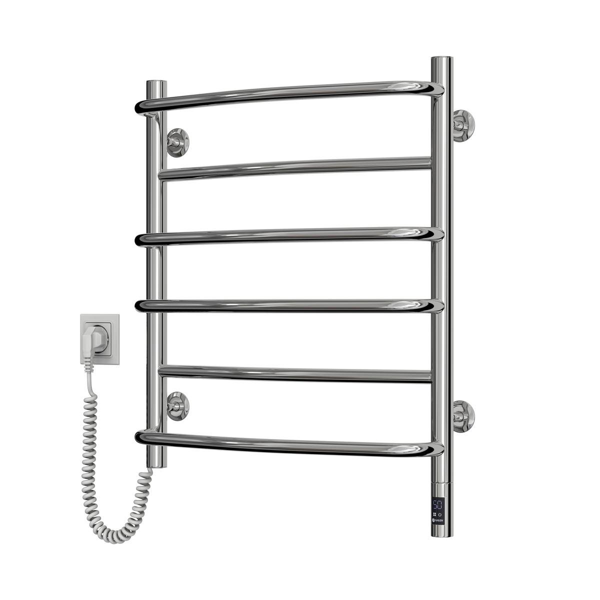 Полотенцесушитель электрический Navin Омега Sensor с таймером шнур слева 530х600 мм Хром (1978)