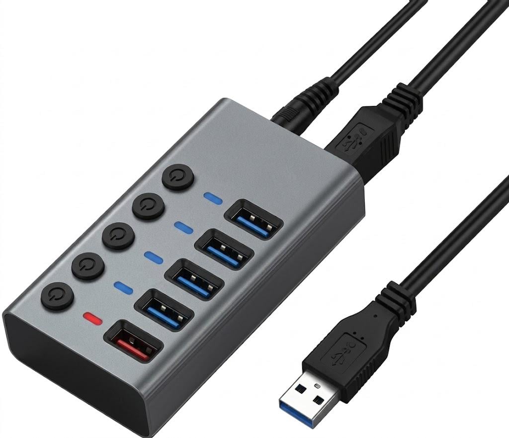 USB-хаб Dynamode Grey USB 3.0-5xUSB 3.0 блок питания кабель 1 м (MCT-DM-UH-P405-G) USB-хаб Dynamode Grey USB 3.0-5xUSB 3.0 блок питания кабель 1 м (MCT-DM-UH-P405-G)