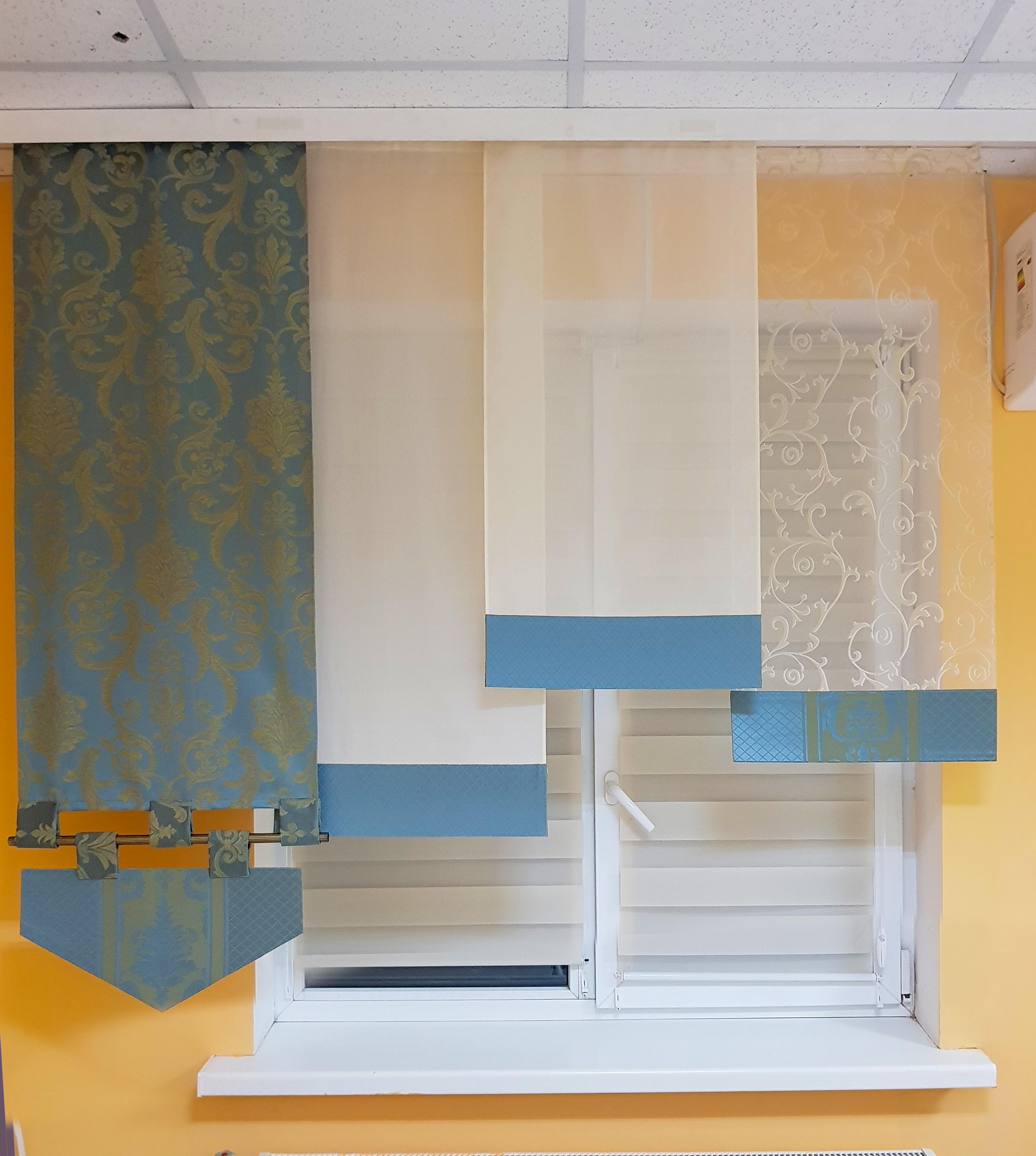 Комплект панельних фіранок Firanka Дамаск 4 шт. карниз 180 см Бірюзовий з блакитним/Молочний (23_9п) - фото 5 Комплект панельних фіранок Firanka Дамаск 4 шт. карниз 180 см Бірюзовий з блакитним/Молочний (23_9п) - фото 5