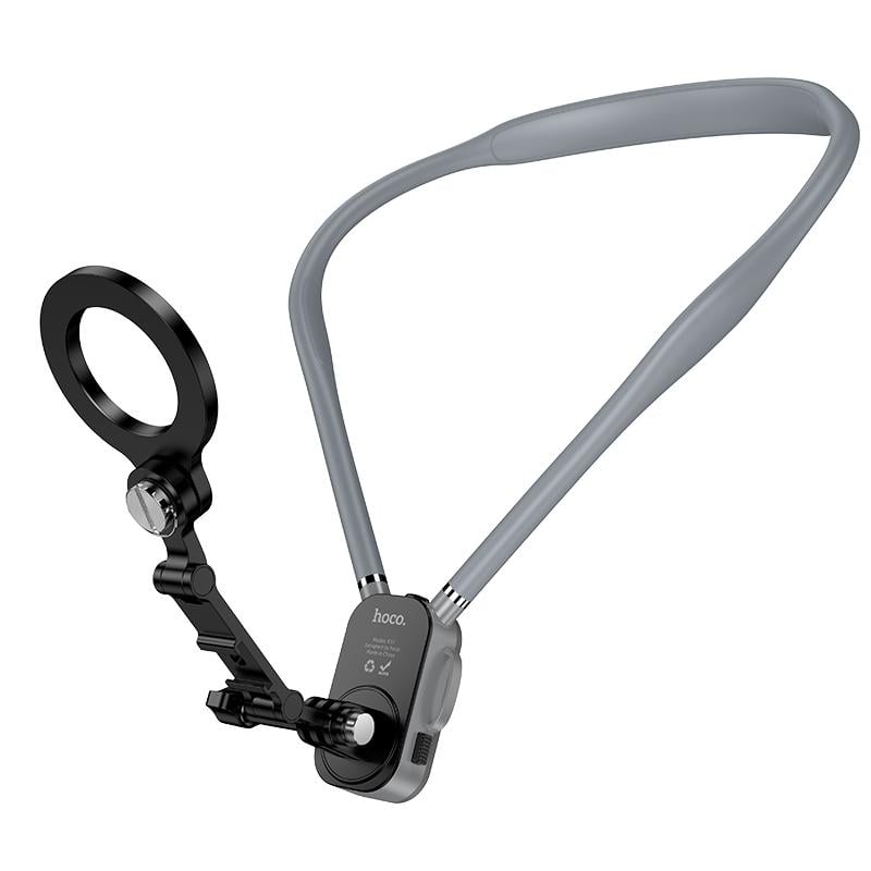 Крепление держатель для телефона на шею Hoco K31 Campo Magnetic Neck-Hanging Holder Black/Grey (6942007664646)