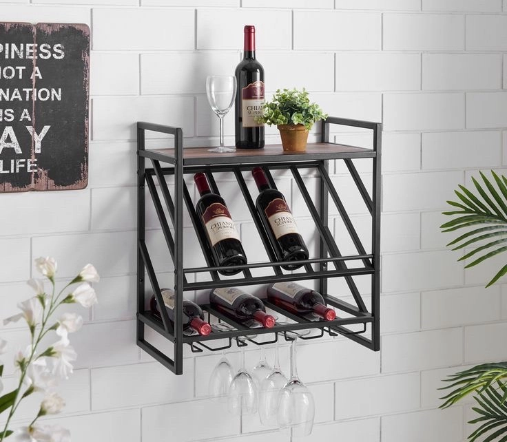 Полка настенная винная EcoLoft Лофт IN-2181 Коричневый (23564469)