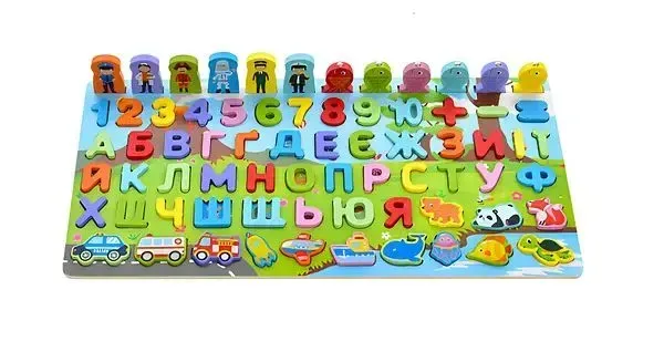 Дерев'яна гра сортер Монтессорі 6в1 LimoToy MD1927 українською мовою (1690140962)