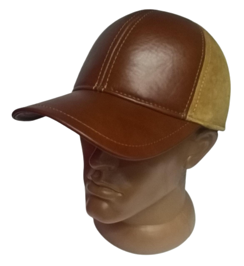 Бейсболка чоловіча Ellipse 218-SP-BR зі шкіри і замши з вухами всередину L/57-58 см Коричневий/Рудий