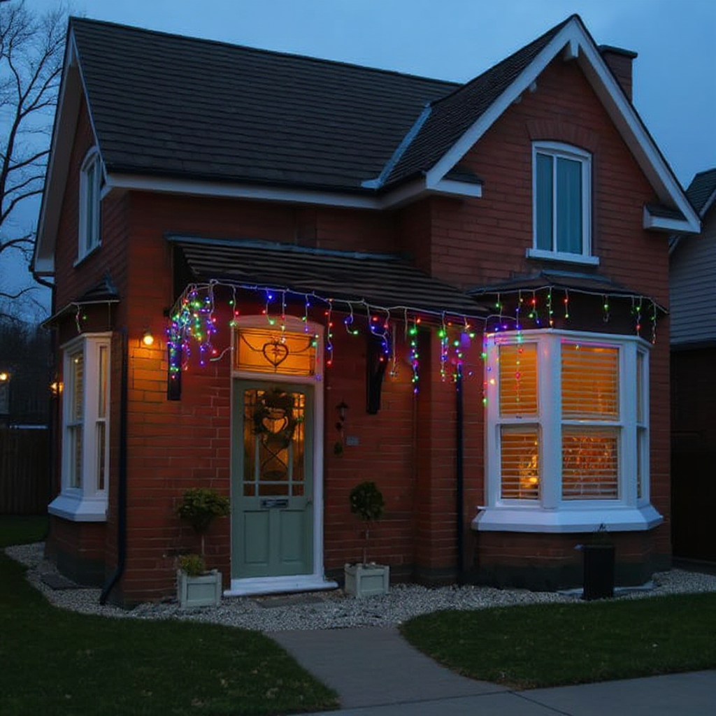 Гирлянда сетевая Бахрома уличная 12 м 200 LED диодов внешняя от сети белый провод цвет света Разноцветный (12MWML) - фото 4