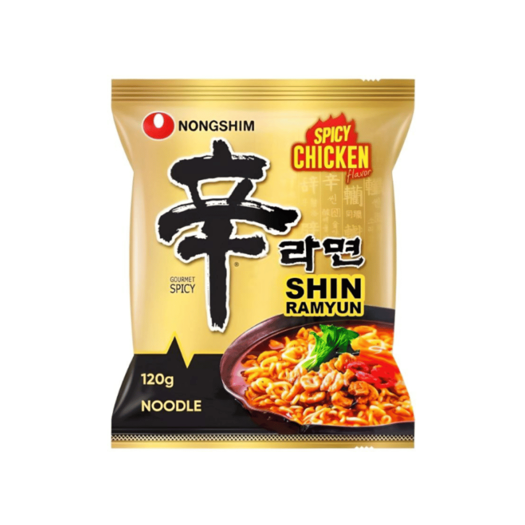 Корейська локшина Nongshim Shin Ramyun зі смаком гострої курки 120 г (8801043069588)
