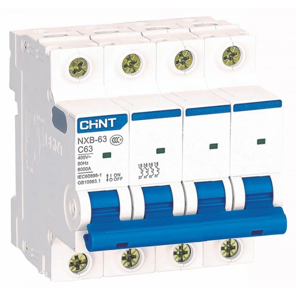 Автоматический выключатель CHINT NXB-63 4P C4 6 kA (26590117)