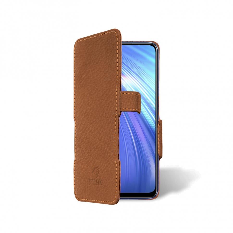 Чехол книжка Stenk Prime для Realme 6 Коричневый (65434)