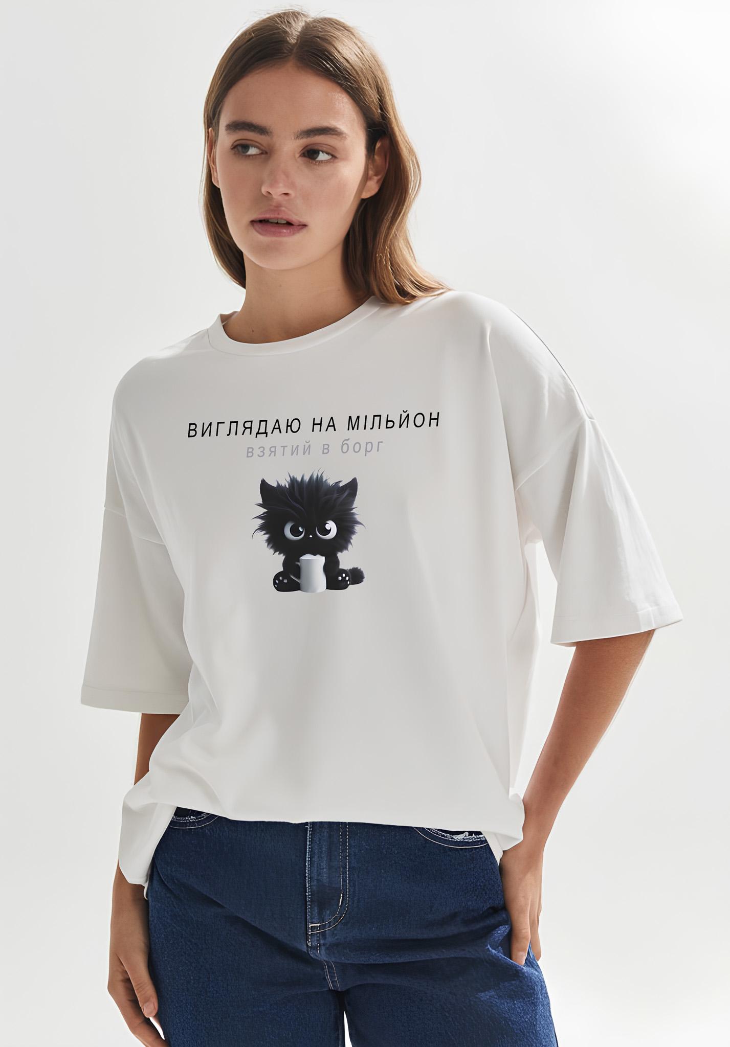 Футболка жіноча з ДТФ-принтом 61-114 M Білий (41770)