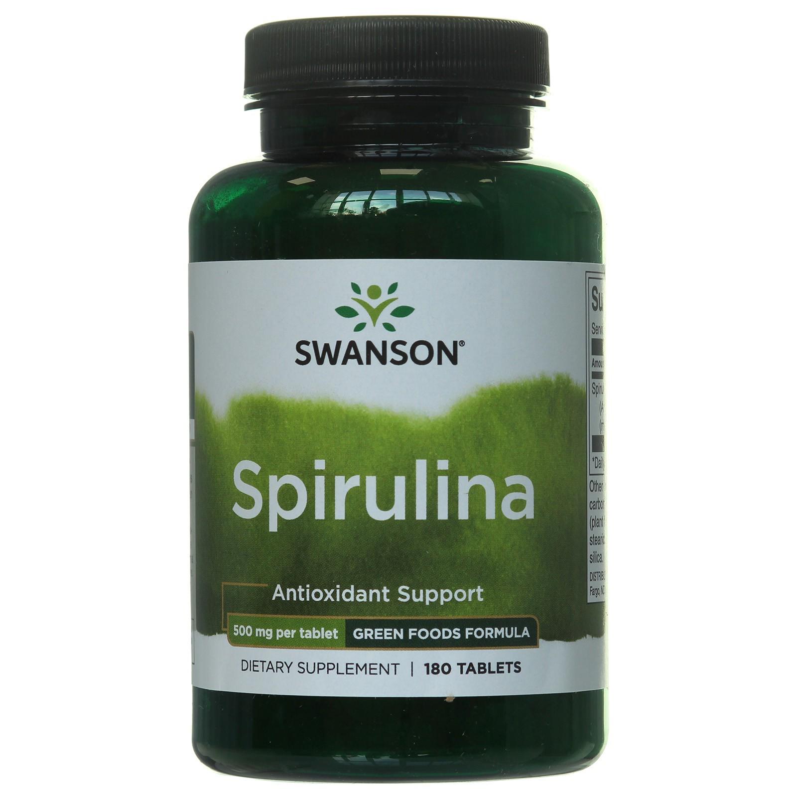 Добавка Swanson Spirulina 500 мг 180 таблеток (SWR010)