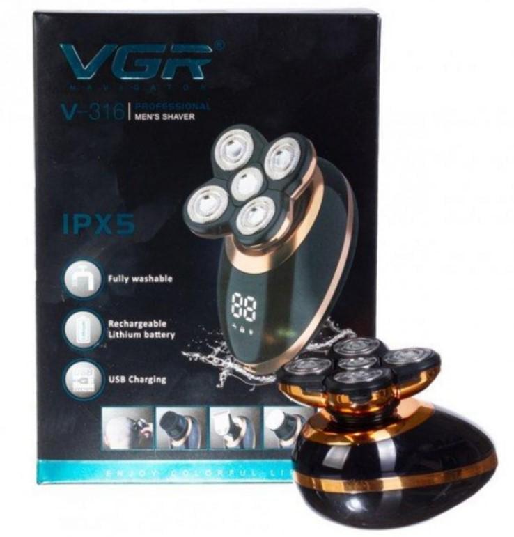 Електробритва чоловіча VGR V-316 5в1 для стрижки волосся бороди та вусів Чорний (2390000050) - фото 11 Електробритва чоловіча VGR V-316 5в1 для стрижки волосся бороди та вусів Чорний (2390000050) - фото 11