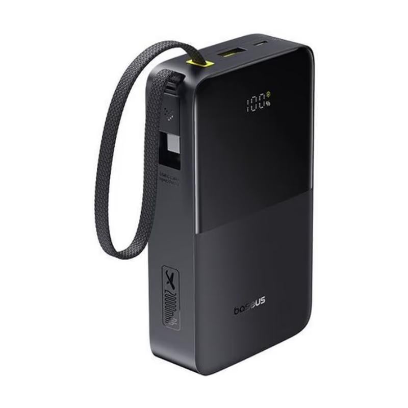 Аккумулятор наружный BASEUS EnerFill FC51 Bipow2 Pro Digital Display Power Bank with Built-in Cable 20000mAh 22,5W Cosmic Black (34645617)