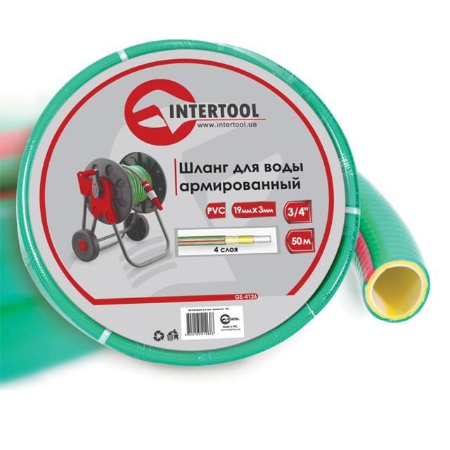 Шланг для води Intertool GE-4126 4-х шаровий 3/4" 50 м армований PVC (122588)