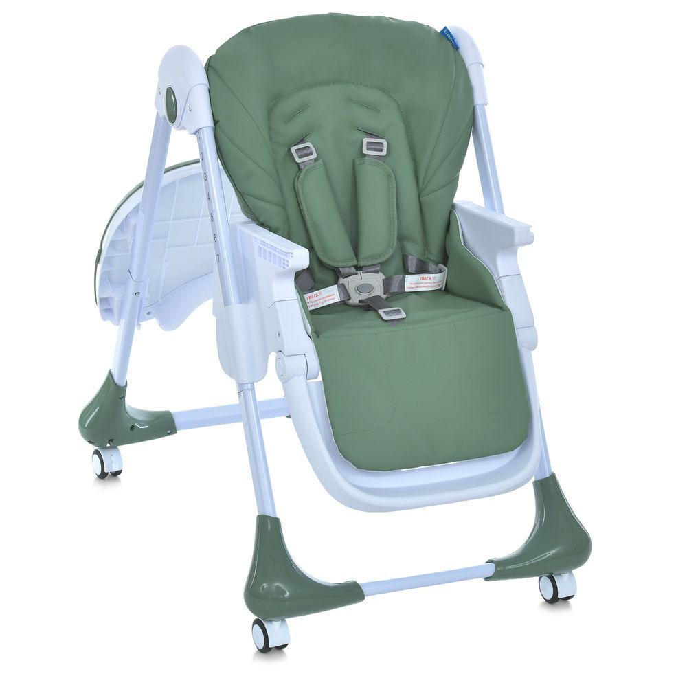 Стільчик для годування з регульованою спинкою/висотою і колесами Темно-зелений - фото 3 Стільчик для годування з регульованою спинкою/висотою і колесами Темно-зелений - фото 3