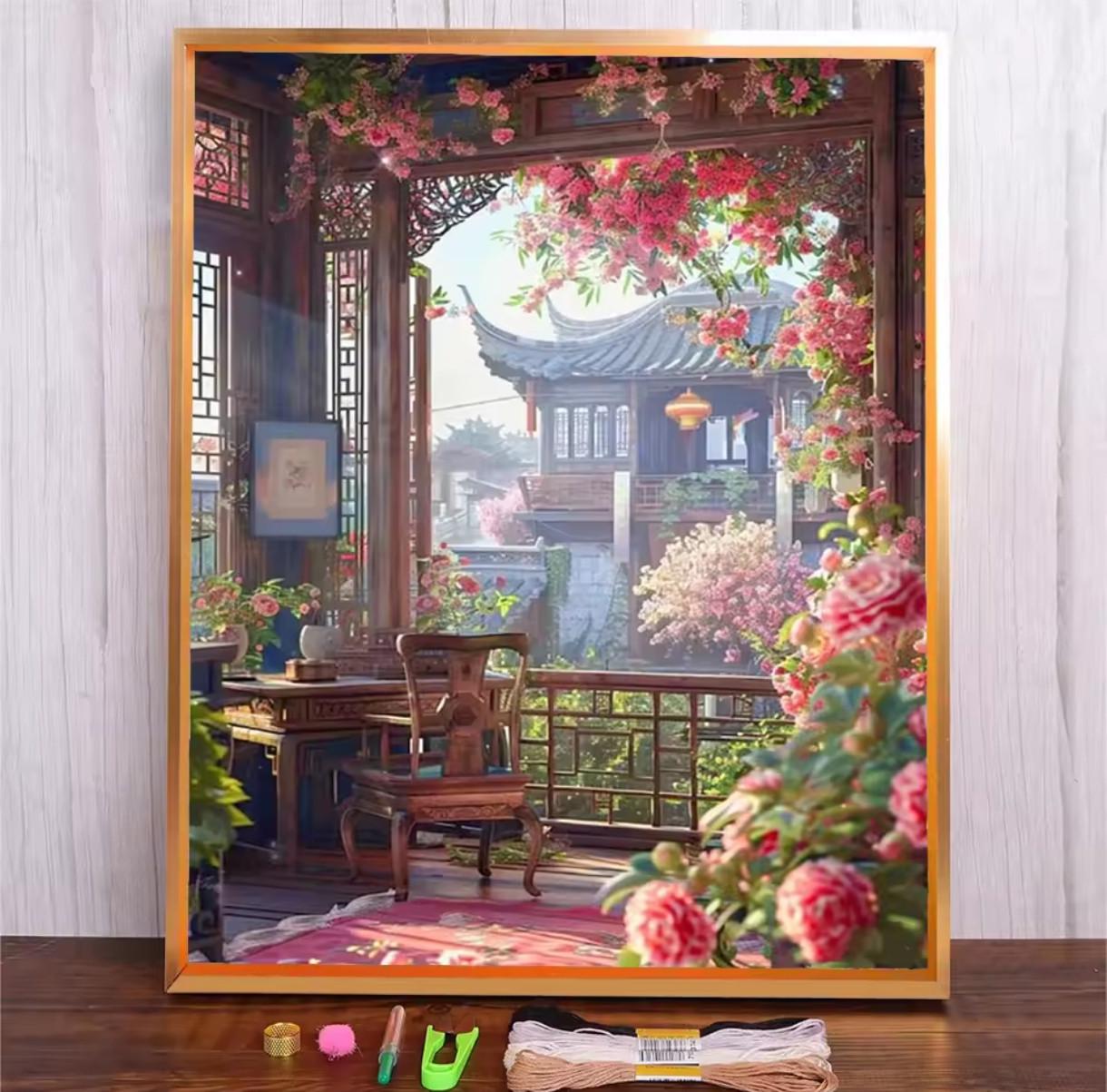 Набор для вышивки крестом Цветущий балкон