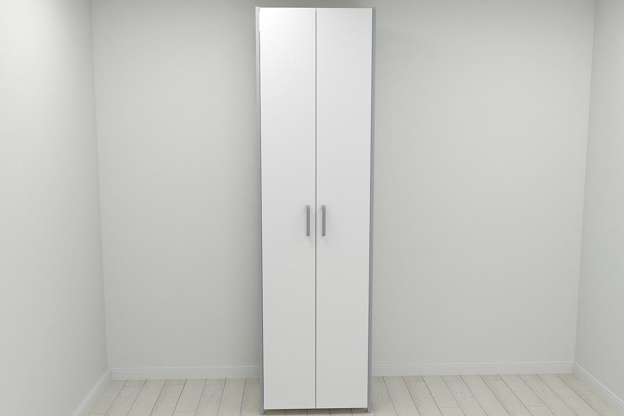 Шафа Ferrum-decor Гардероб Уні секція 6 серії Конект метал/ДСП 16 мм 220x60x50 см Сірий/Білий (FRD-104575)