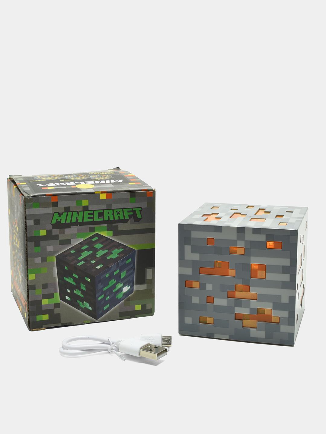 Нічник Minecraft Gold у формі куба акумуляторний Жовтий (262/2) - фото 3