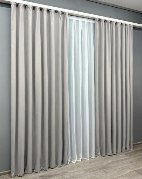 Шторы из микровелюра Petek 1,5х2,9 м 2 шт. Светло-серый (1832ш 33-0812) - фото 3