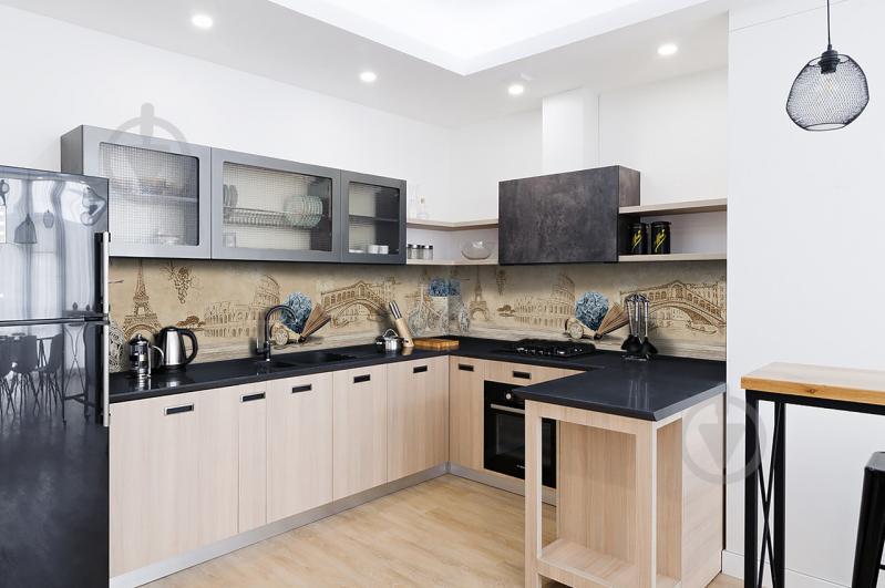 Скинали на кухню Zatarga «Винтажная архитектура» 600х2500 мм виниловая 3Д наклейка кухонный фартук Z180627